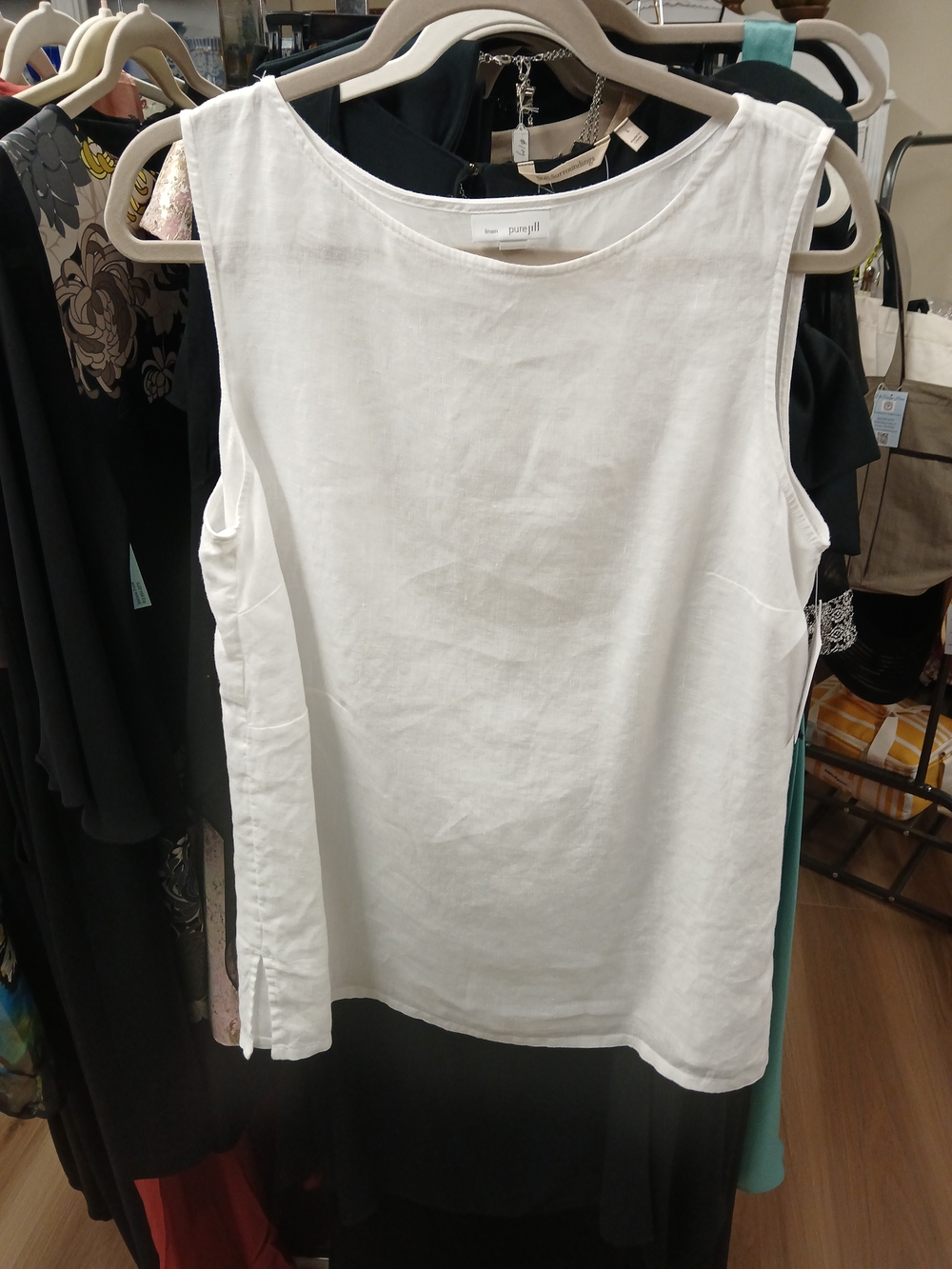 J. Jill White Sleeveless Linen Shell Top